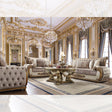 HD-25 Traditional Living Room Set in Chenille Fabric by Homey Design | Optional Chair & Accent Tables