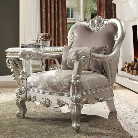 HD-372 Traditional Sofa and Loveseat in Metallic Silver Finish by Homey Design Homey Design Furniture