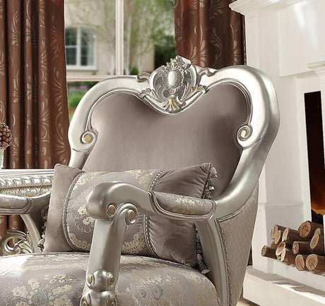 HD-372 Traditional Sofa and Loveseat in Metallic Silver Finish by Homey Design Homey Design Furniture