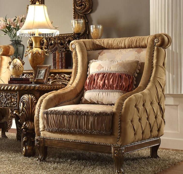 HD-458 Traditional Chair in Luxury Sandy Rich Fabric by Homey Design Homey Design Furniture