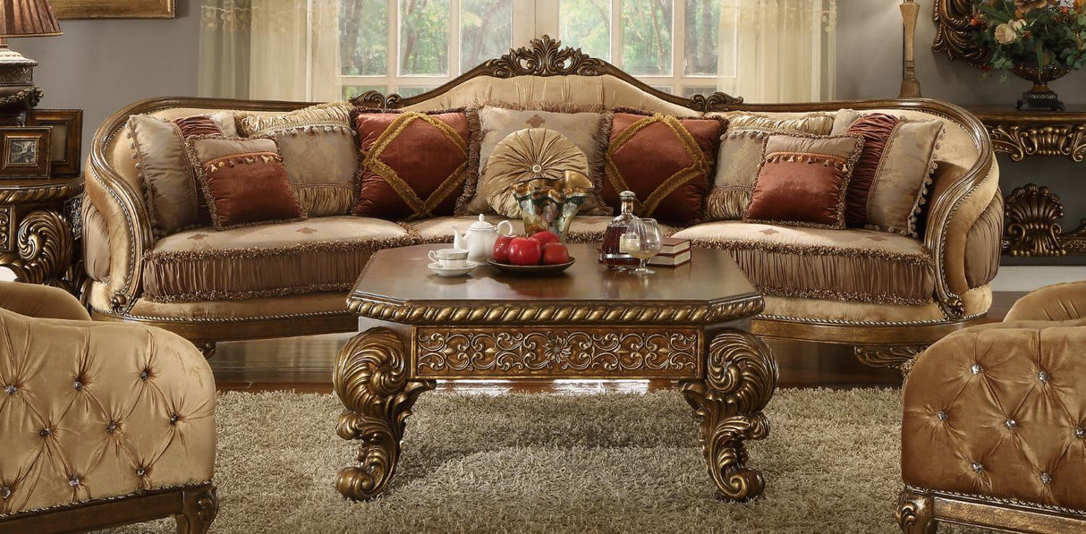HD-458 Traditional Sectional Sofa in Luxury Sandy Rich Fabric by Homey Design Furniture Homey Design Furniture