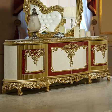 HD-5138 4-Piece Eastern King Bedroom Set in Gold Finish - Homey Design - sold by Home Elegance USA