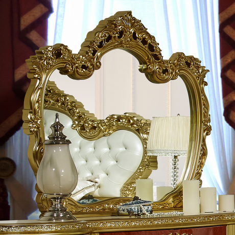 HD-5138 4-Piece Eastern King Bedroom Set in Gold Finish - Homey Design - sold by Home Elegance USA
