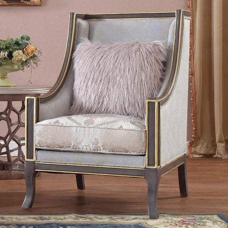 HD-6030 Traditional Sofa and Loveseat in Gray Fabric & Gold Finish by Homey Design Homey Design Furniture