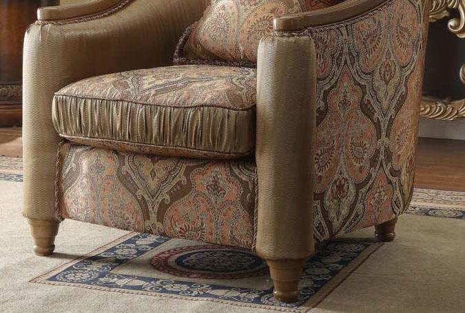 HD-622 Traditional Living Room Set in Antique Brown Chenille with Carved Wood by Homey Design - view 5 -  Home Elegance USA