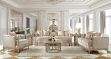 HD-625 Traditional Sofa and Loveseat in Champagne Finish Luxury Fabric by Homey Design Homey Design Furniture