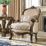 HD-6935 Traditional Sofa and Loveseat in Perfect Brown & Silk Beige Fabric by Homey Design Homey Design Furniture
