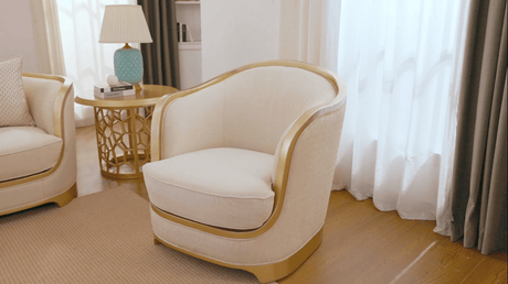 HD-7006 Beige & Gold 3-Piece Living Room Set | Homey Design