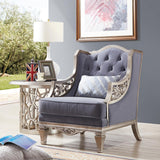 HD-701 Traditional Sofa and Loveseat in Cobalt Fabric & Silver Finish by Homey Design Homey Design Furniture