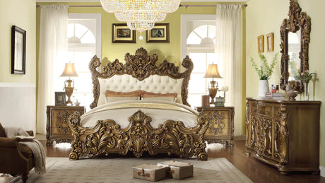 HD-8008 Bedroom Set in Golden Brown Finish by Homey Design