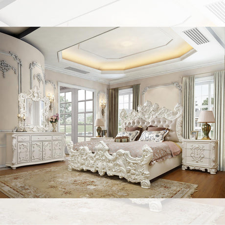 HD-8008i Bedroom Set in Ivory Finish by Homey Design