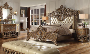 Hd-8018 Bedroom Set In Gold & Brown Finish | Homey Design