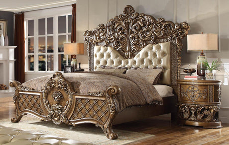 HD-8018 Bedroom Set in Gold and Brown Finish by Homey Design