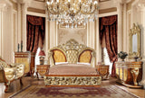 HD-8024 Bedroom Set in Bright Gold Finish by Homey Design