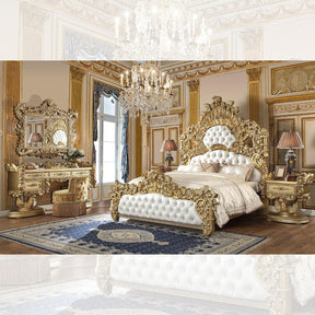 Hd-8086 Bedroom Set In Gold Finish | Homey Design