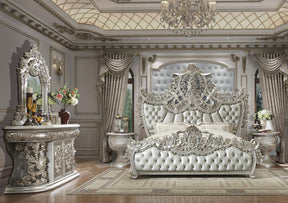 Hd-8088 Bedroom Set In Metallic Silver Finish | Homey Design