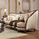 HD-823 Traditional Sofa and Loveseat in Antique Gold & Dark Oak by Homey Design Homey Design Furniture