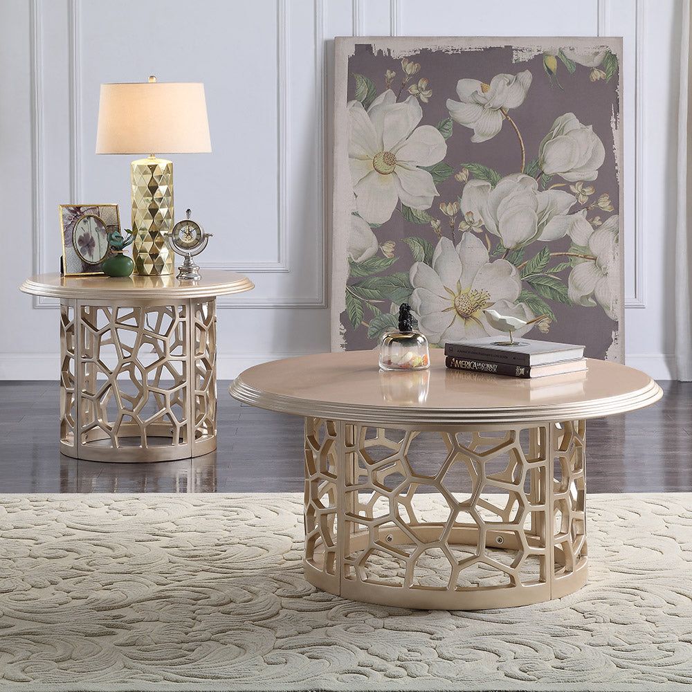 HD-7006 Beige & Gold 3-Piece Living Room Set | Homey Design