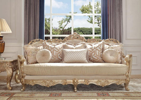 HD-8925 Traditional Sofa and Loveseat in Champagne & Antique Gold Finish by Homey Design Homey Design Furniture