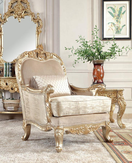 HD-8925 Traditional Sofa and Loveseat in Champagne & Antique Gold Finish by Homey Design Homey Design Furniture