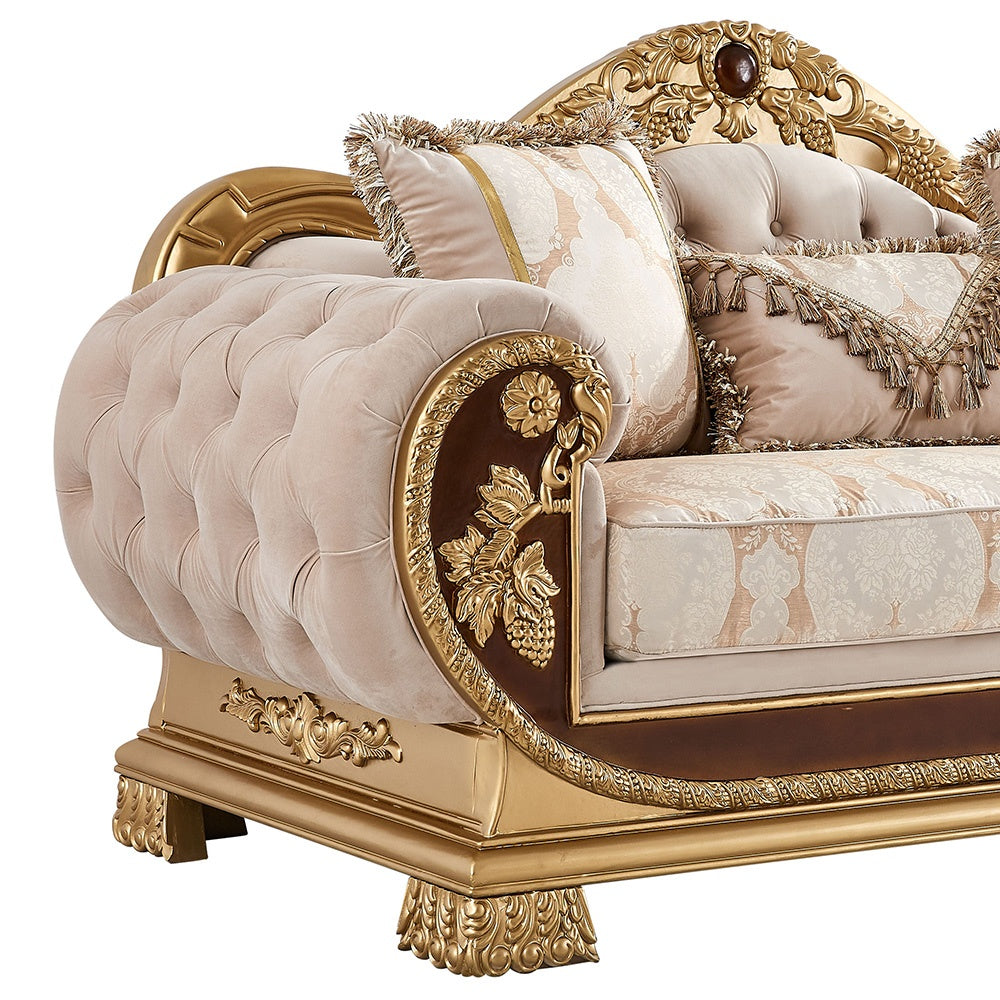 HD-9016 Living Room Set Fabric Upholstered with Solid Wood Frame | Homey Design