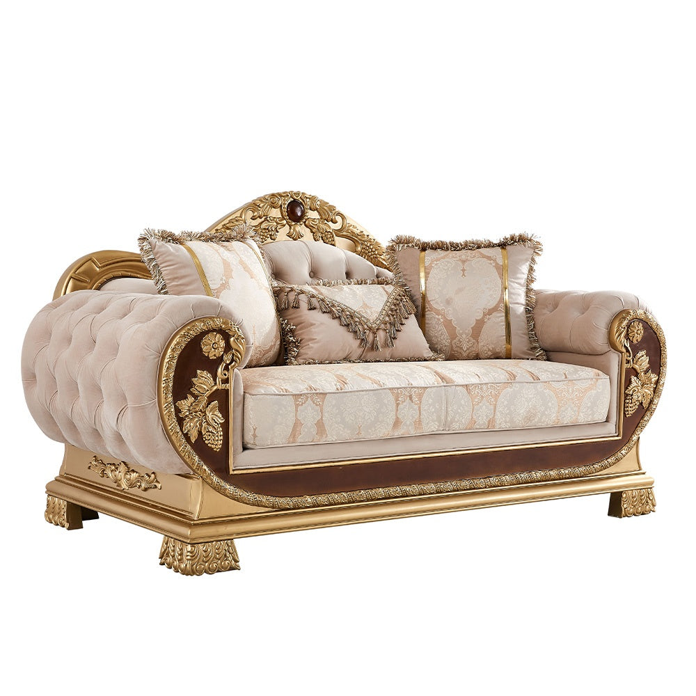 HD-9016 Living Room Set Fabric Upholstered with Solid Wood Frame | Homey Design