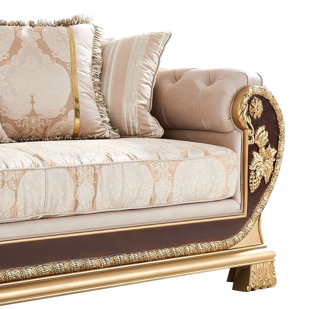 HD-9016 Living Room Set Fabric Upholstered with Solid Wood Frame | Homey Design