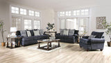 Hadleigh Transitional Navy Chenille Living Room Set by Furniture of America Furniture of America