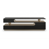 Harmony Media Console Modern Walnut & Lucent Bronze | Caracole Modern