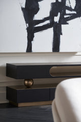 Harmony Media Console Modern Walnut & Lucent Bronze | Caracole Modern