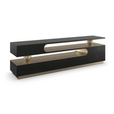 Harmony Media Console Modern Walnut & Lucent Bronze | Caracole Modern