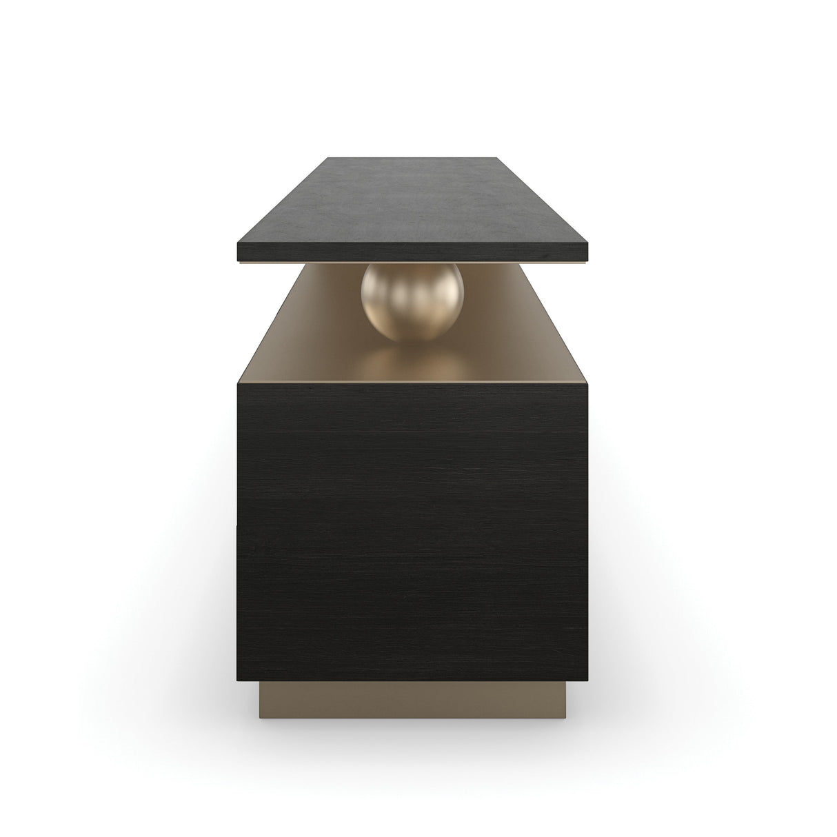 Harmony Media Console Modern Walnut & Lucent Bronze | Caracole Modern