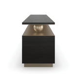Harmony Media Console Modern Walnut & Lucent Bronze | Caracole Modern