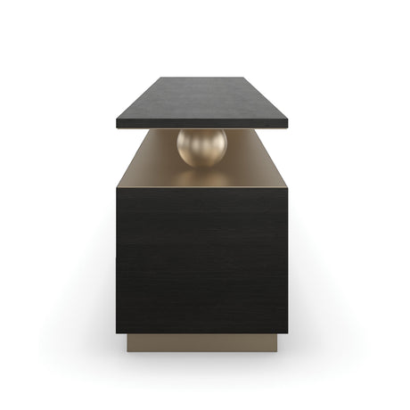 Harmony Media Console Modern Walnut & Lucent Bronze | Caracole Modern