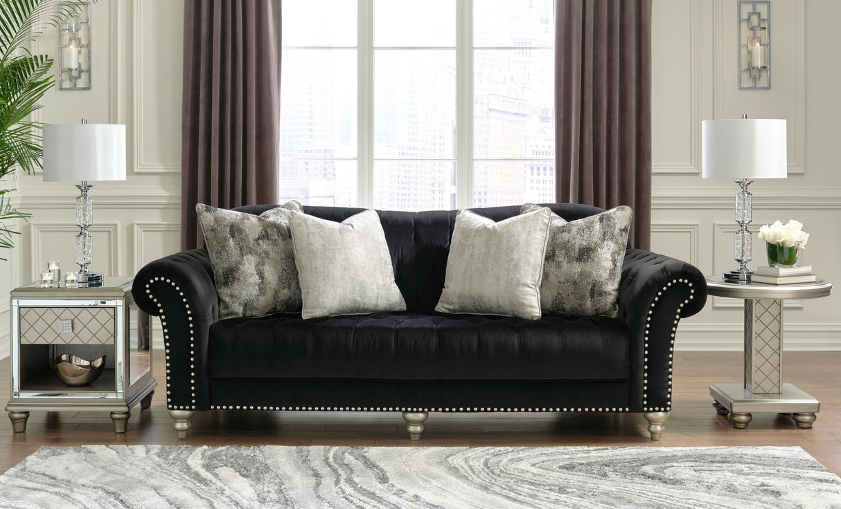 Harriotte Traditional Sofa in Black by Ashley Furniture Ashley Furniture
