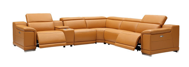 Hartley 6-Piece Sectional Leather w/3 Power Recliners | BH Design - Home Elegance USA