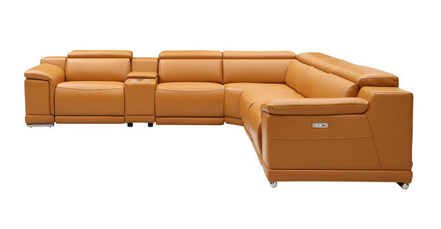 Hartley 6-Piece Sectional Leather w/3 Power Recliners | BH Design - Home Elegance USA