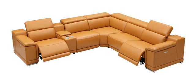 Hartley 6-Piece Sectional Leather w/3 Power Recliners | BH Design - Home Elegance USA