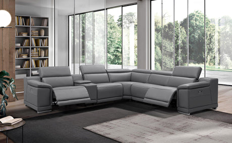 Hartley 6-Piece Sectional Leather w/3 Power Recliners | BH Design - sold by Home Elegance USA