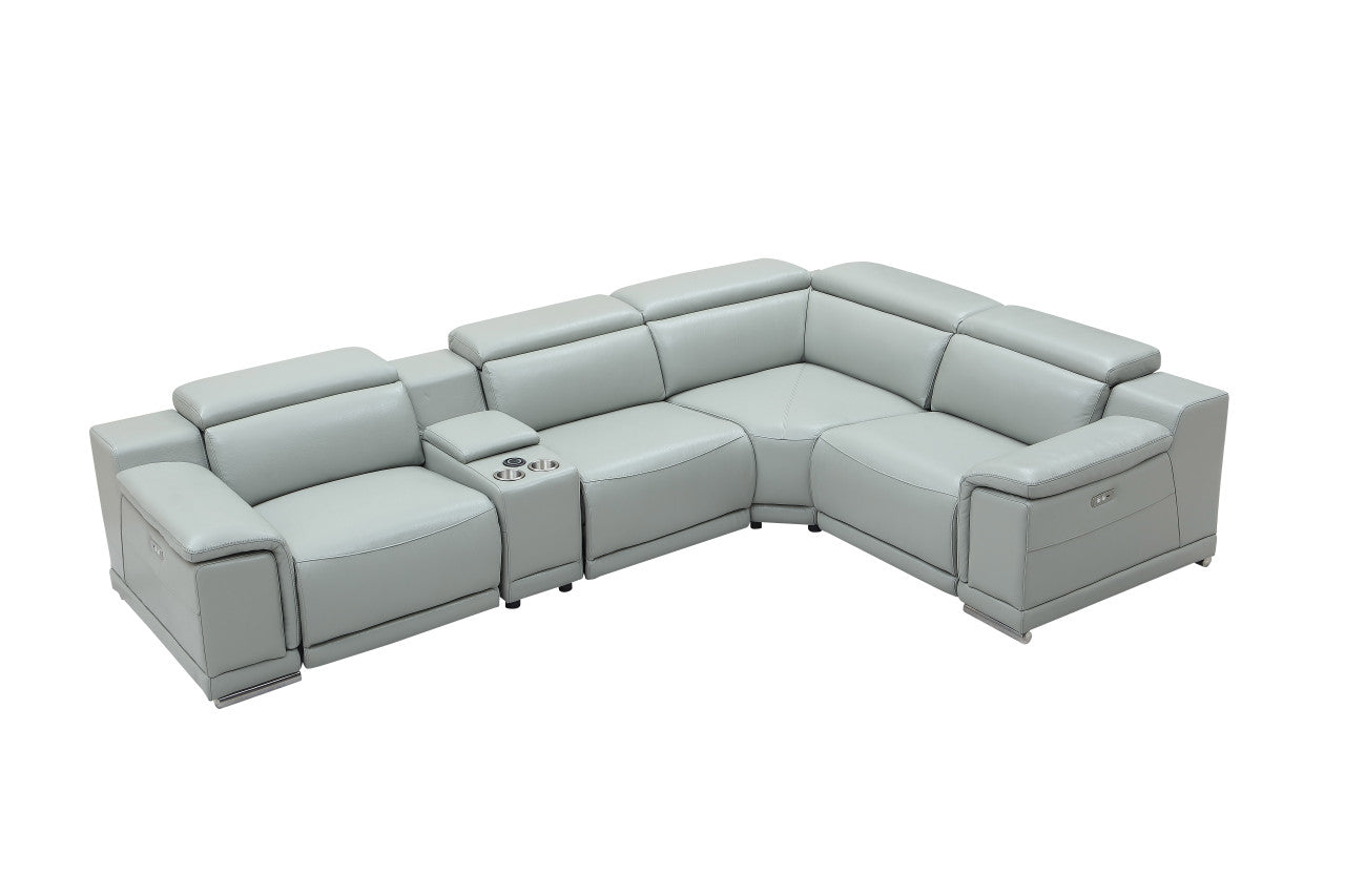 Hartley 6-Piece Sectional Leather w/3 Power Recliners | BH Design - Home Elegance USA