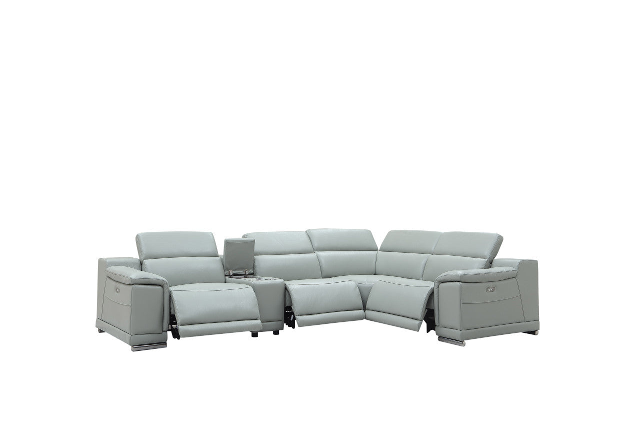 Hartley 6-Piece Sectional Leather w/3 Power Recliners | BH Design - Home Elegance USA
