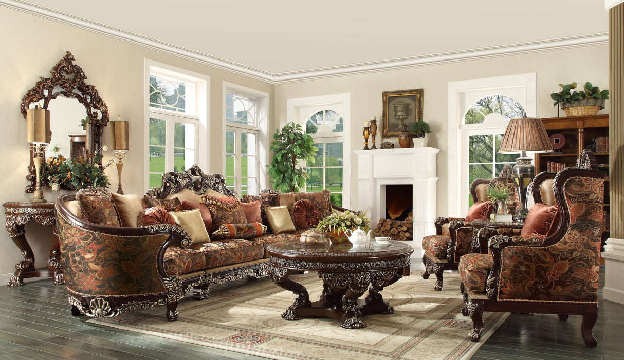 Hd-111 Traditional Chair In Dark Red Mahogany Mansion Finish | Homey Design