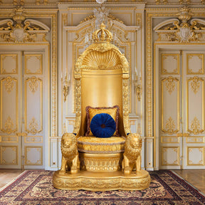 HD-1800 Versailles Style Lion Throne Chair in Metallic Antique Gold Finish by Homey Design - Home Elegance USA