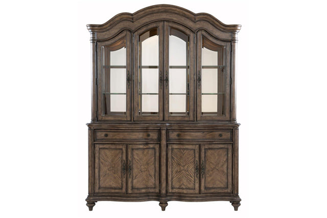 Heath Court China Cabinet in Brown Oak Traditional by Homelegance Homelegance Furniture