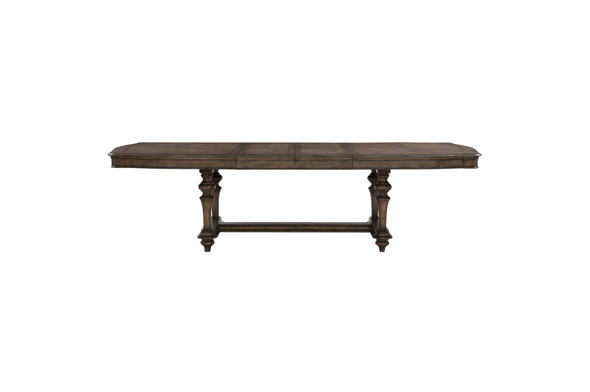 Heath Court Dining Table in Brown Oak Traditional by Homelegance Homelegance Furniture