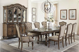 Heath Court Dining Table in Brown Oak Traditional by Homelegance Homelegance Furniture
