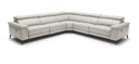 Hendrix 5-Piece Sectional Leather with 2 Power Recliners Smoke Gray | Home Elegance USA