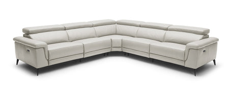 Hendrix 5-Piece Sectional Leather with 2 Power Recliners Smoke Gray | Home Elegance USA