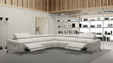 Hendrix 5-Piece Sectional Leather with 2 Power Recliners Smoke Gray | Home Elegance USA