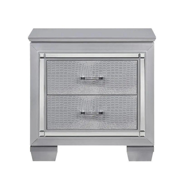 Homelegance Allura Nightstand In Silver 1916-4